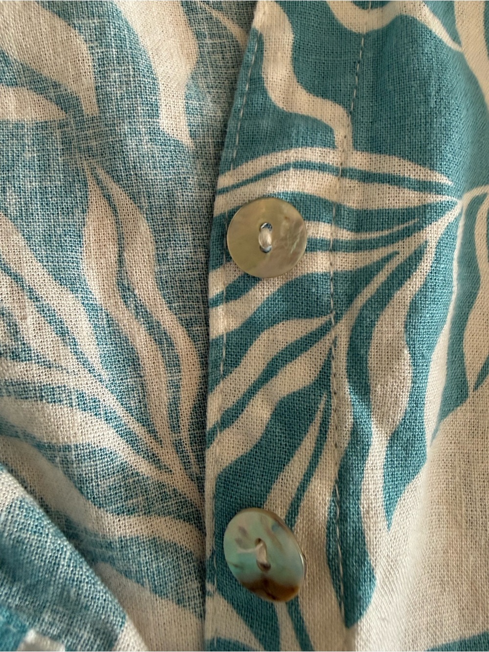 Nicole Miller New York Linen Blend Floral Maxi Shirt Dress Blue XS - Picture 8 of 15